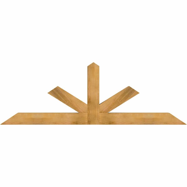 Ekena Millwork Saratoga Rough Sawn Timber Gable Bracket, Western Red Cedar, 96"W x 32"H x 6"D x 6"F, 8/12 Pitch GBW096X32X0606SAR00RWR - main